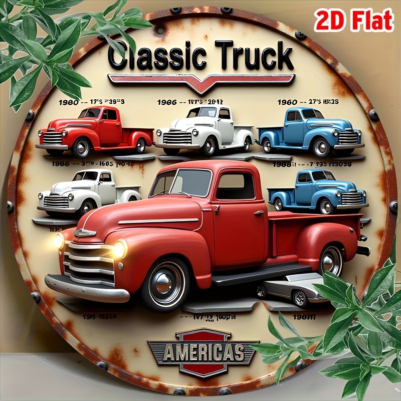 Home Bar Accessories - Round Metal Tin Sign Wall Decor