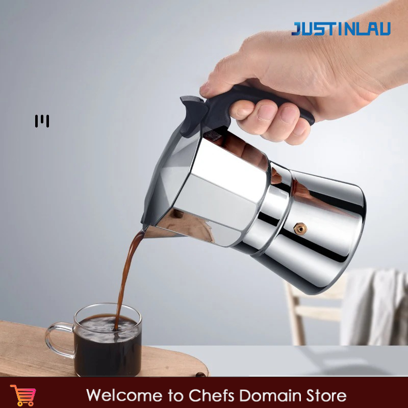 Home Barista - JUSTINLAU 150/300ML Octagonal Moka Pot Stainless