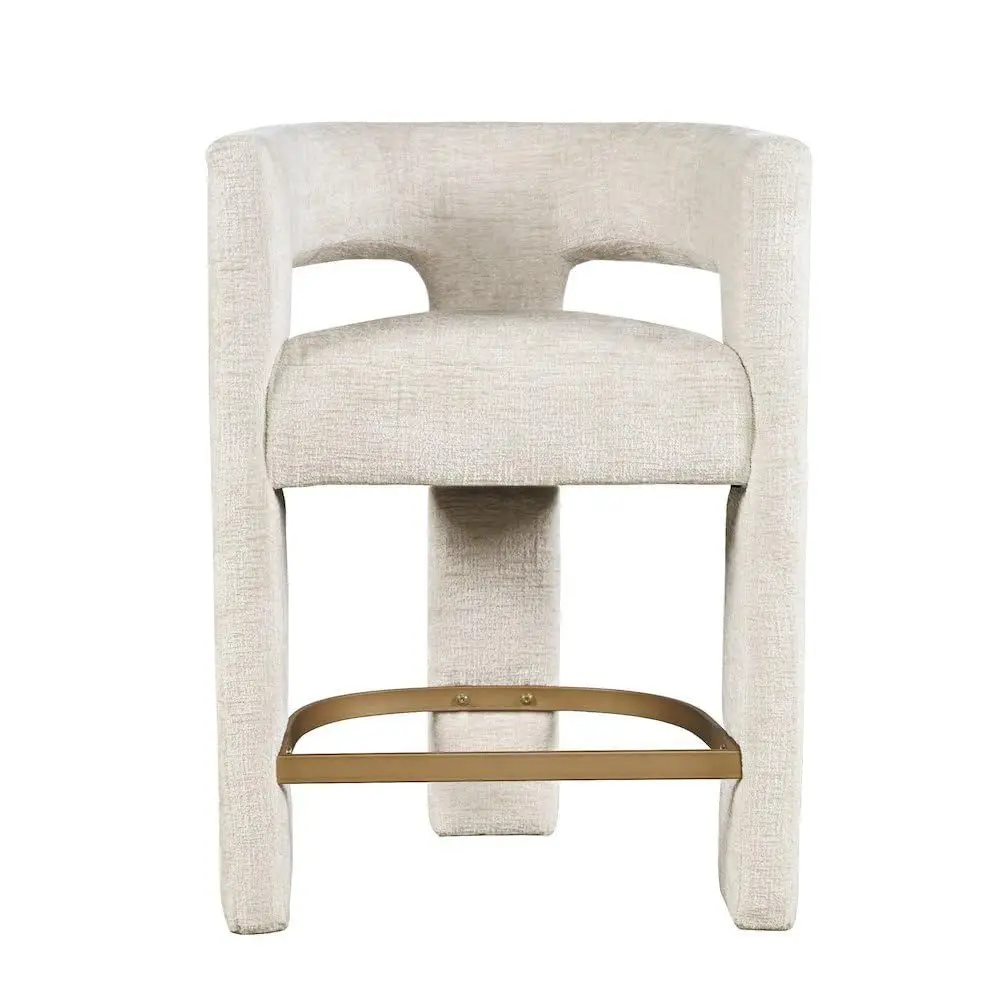 Home Bar Seating - Gwen Natural Upholstered Counter Stool with