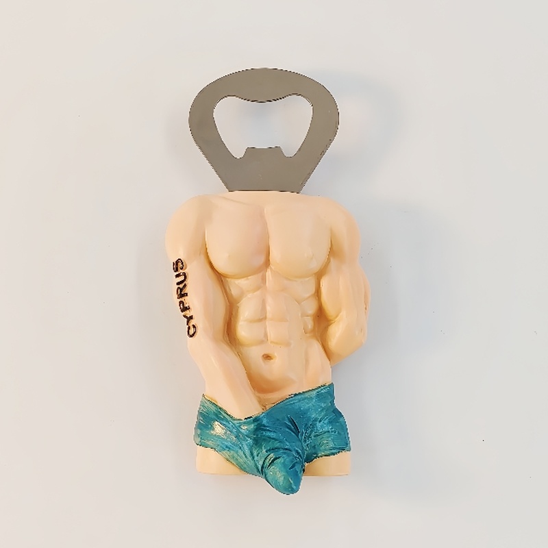 Home Bar And Fridge - 3d Muscle Man Magnetic Bottle Opener