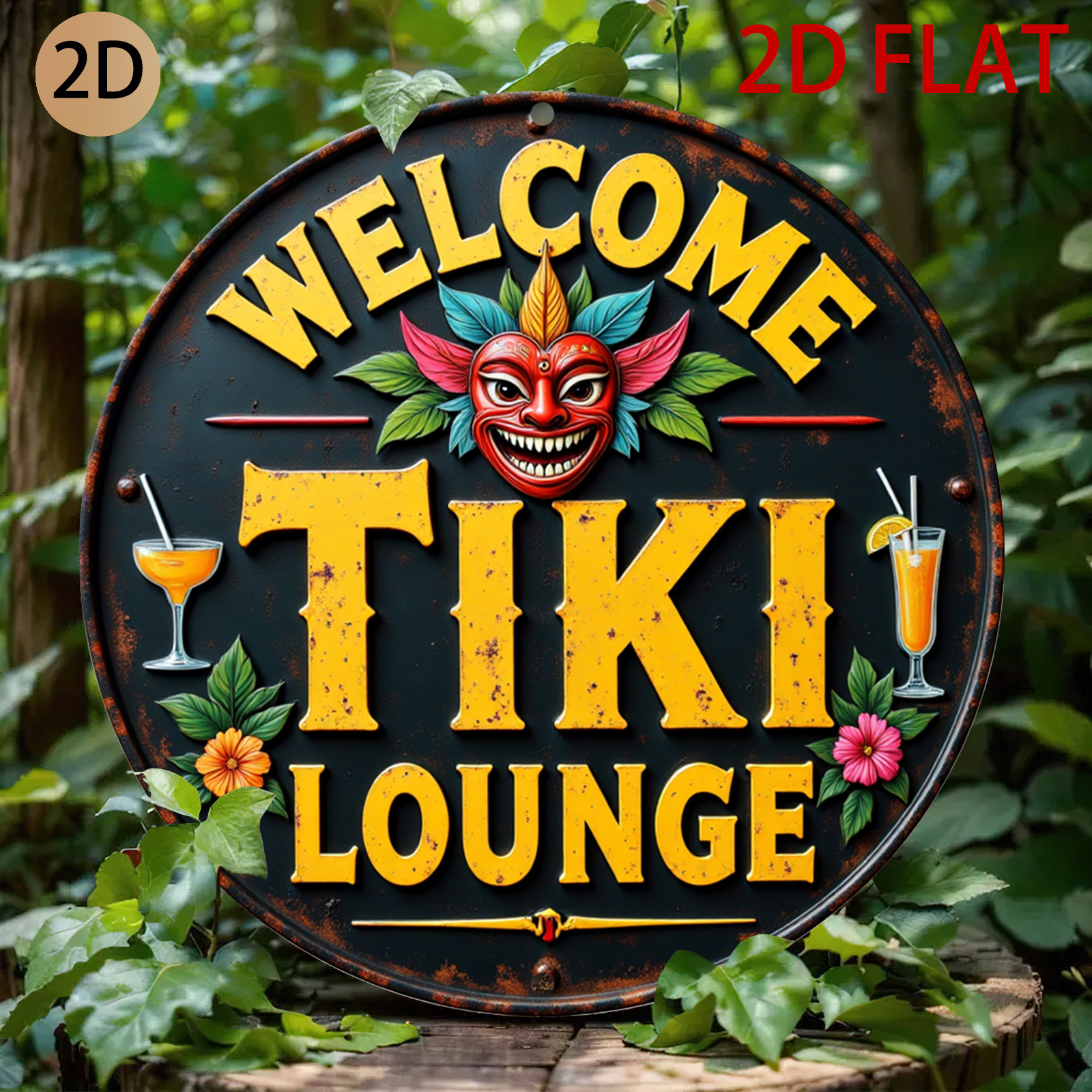 Home Bar Lounge - Retro Tiki Lounge Sign - Tropical