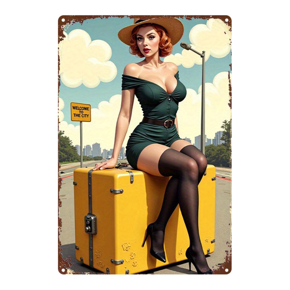 Vintage Beauty with Suitcase M – Home Bar Cafe recenzja i cena