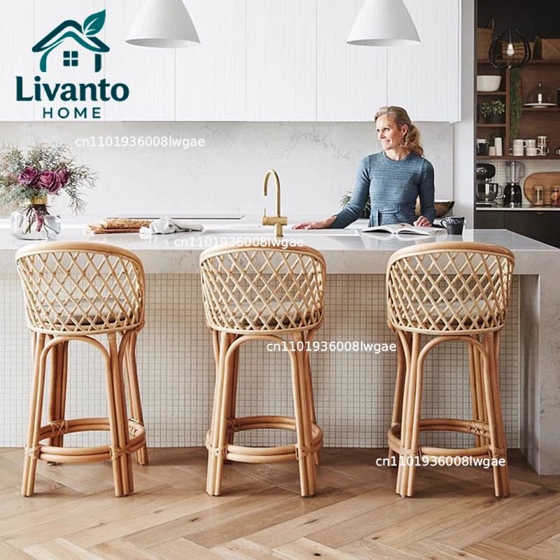 Natural Rattan Bar Stools with – Home Bar Seating recenzja i cena