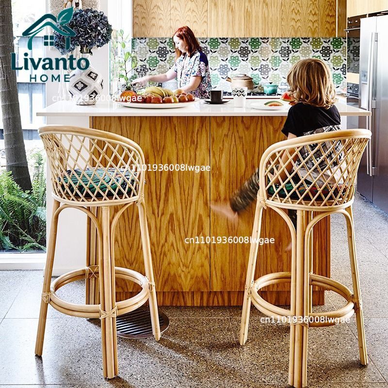 Natural Rattan Bar Stools with – Home Bar Seating recenzja i cena