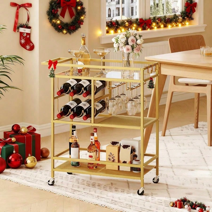 Bar Cart Home, 3-Tier Serving  – Bar Cart Gold recenzja i cena