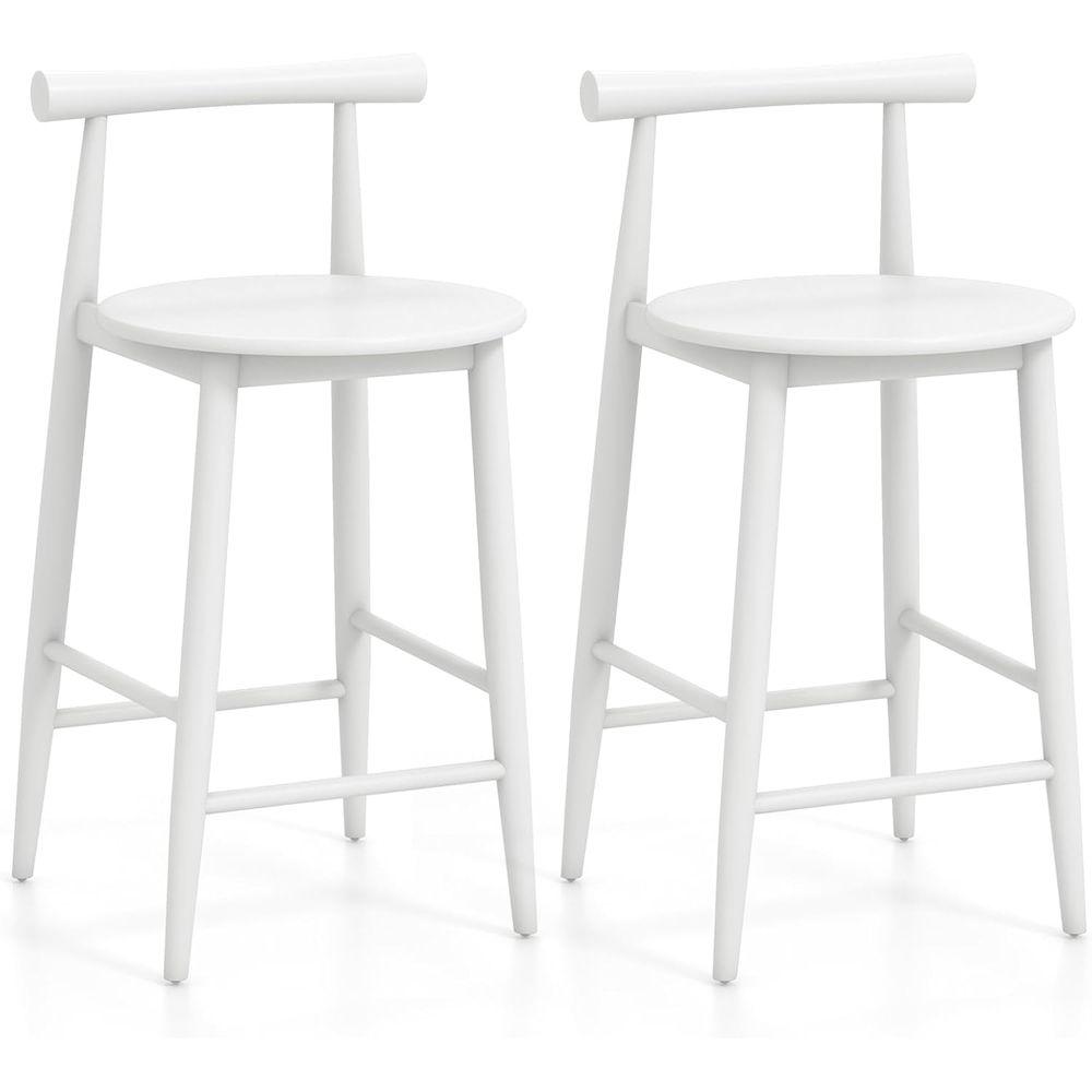 Set of 2 White Wooden Bar Chai – Home Bar And Counter recenzja i cena