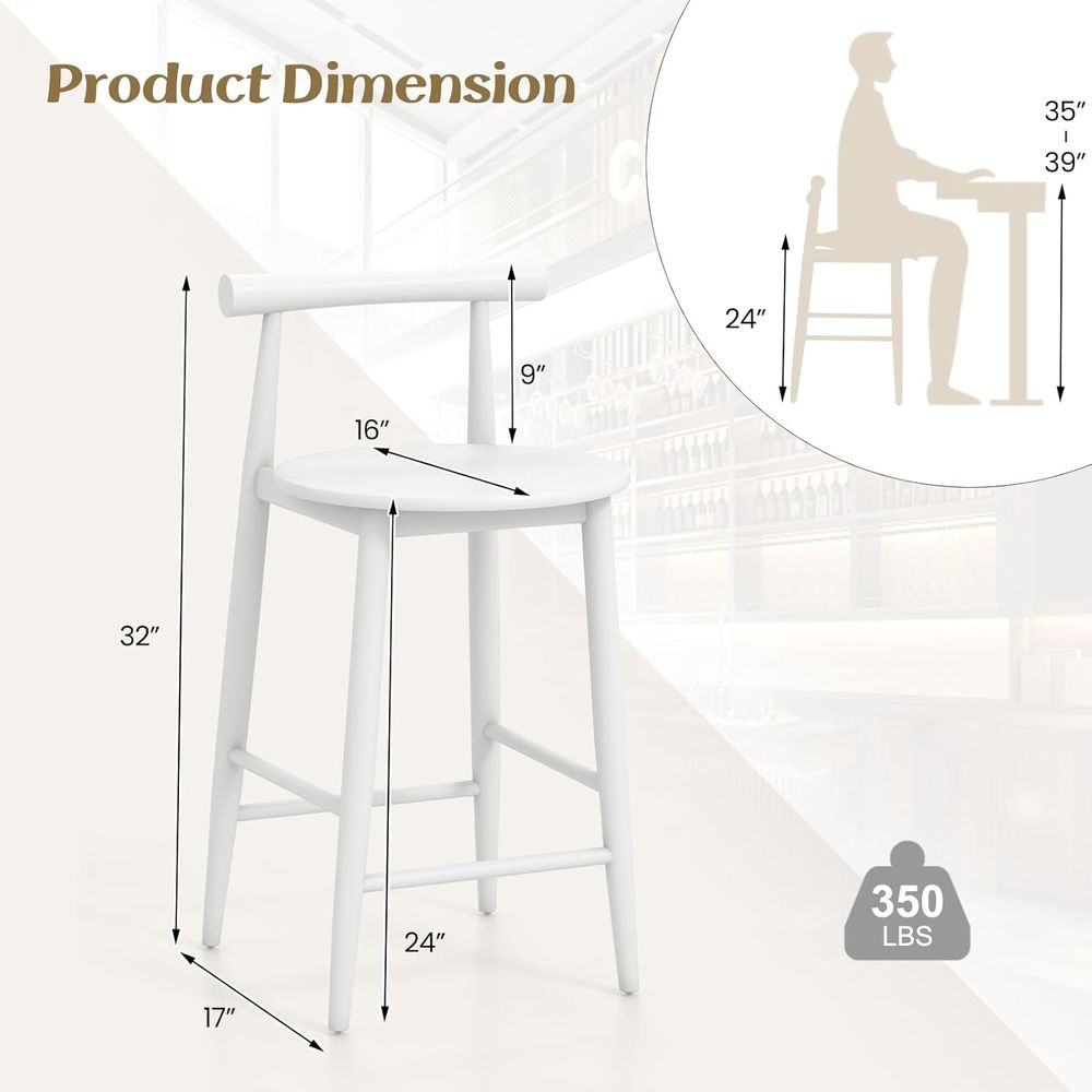 Set of 2 White Wooden Bar Chai – Home Bar And Counter recenzja i cena