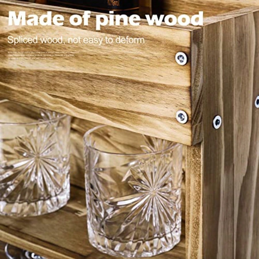 Wine Rack Wall Mounted WoodAlc – Home Bar Shelves recenzja i cena