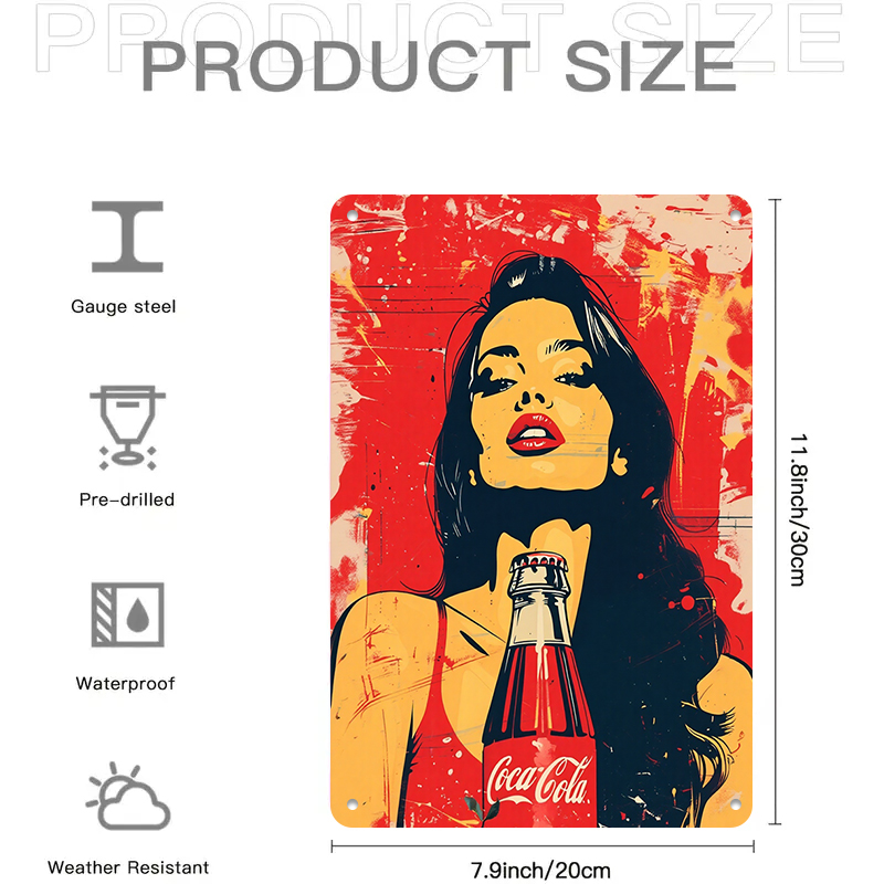 1PC 2D flat vintage Coca Cola  – Home Bar And Coffee recenzja i cena