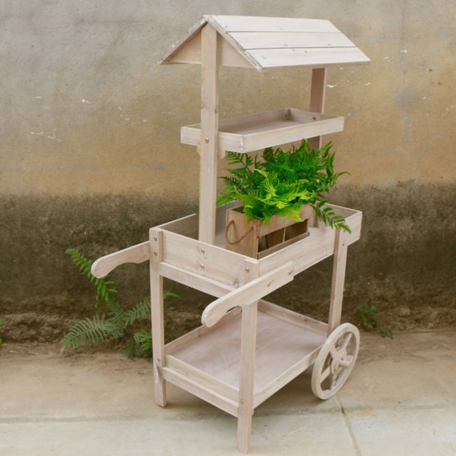 Rustic Display Trolley Wheeled – Home Bar Shelves recenzja i cena