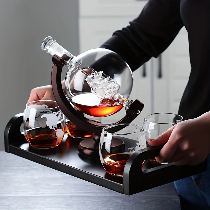 Globe Shaped Whiskey Decanter  – Bitters Bottle Set recenzja i cena