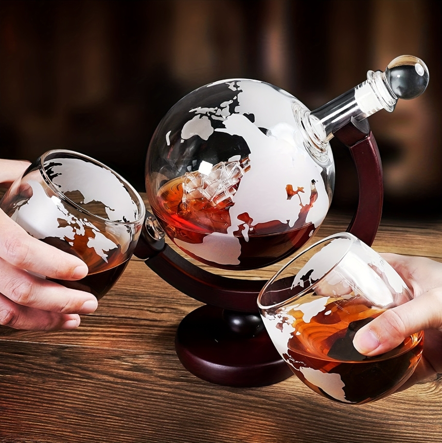 Globe Shaped Whiskey Decanter  – Bitters Bottle Set recenzja i cena