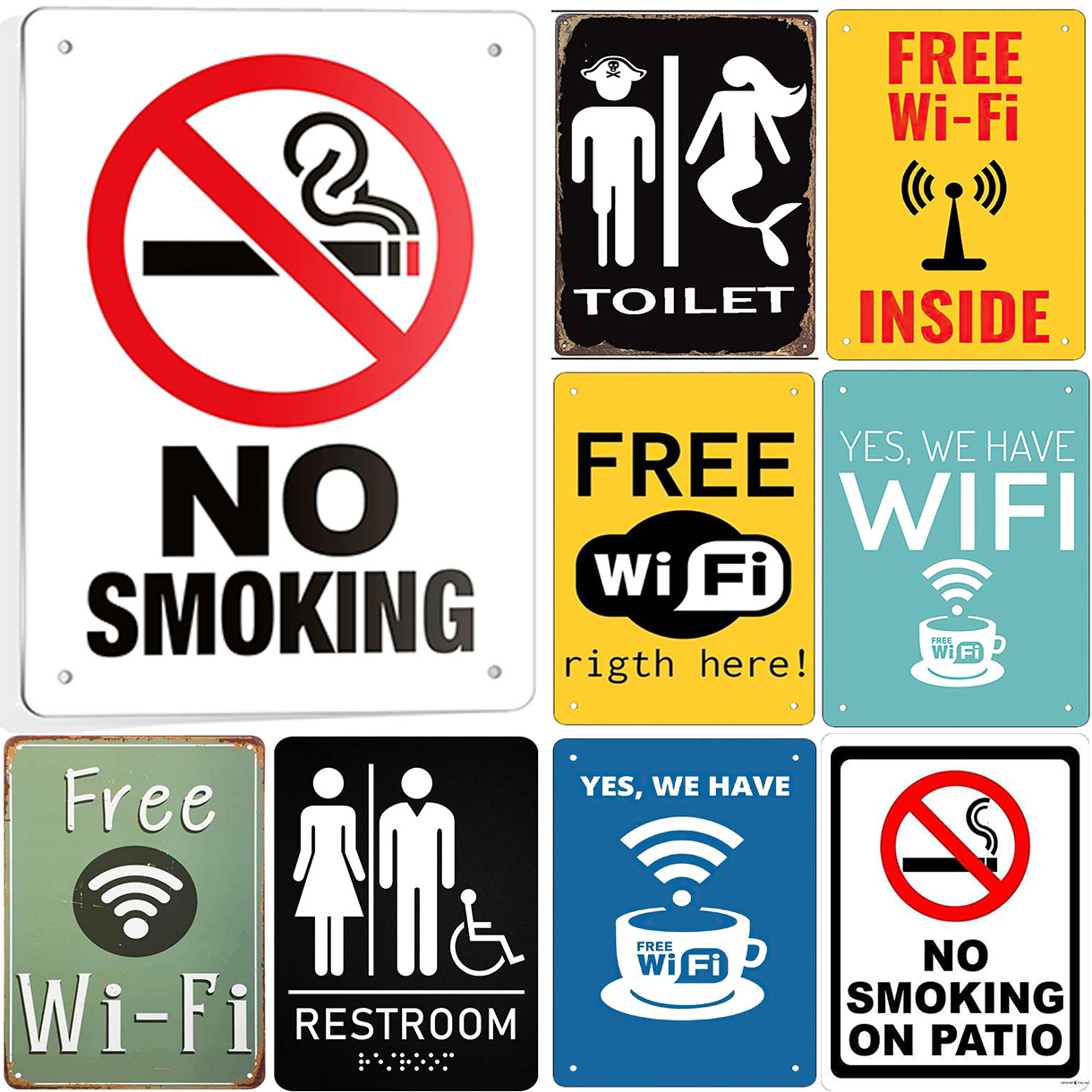 Metal Tin Signs Warning No Smo – Home Bar Cafe recenzja i cena