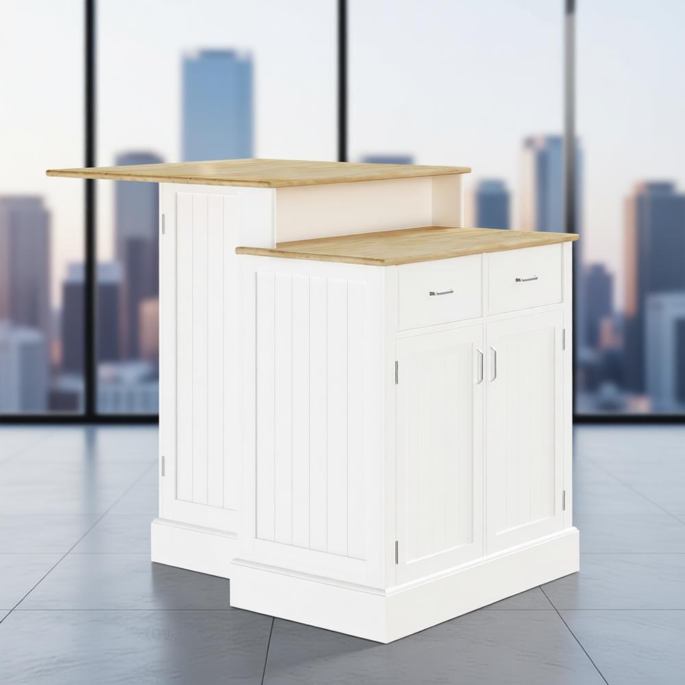 White Kitchen Island with Stor – Home Bar Shelves recenzja i cena
