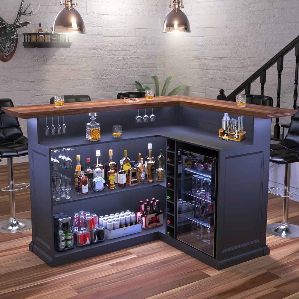 L Shaped Home Bar Cabinet with – Home Bar And Fridge recenzja i cena