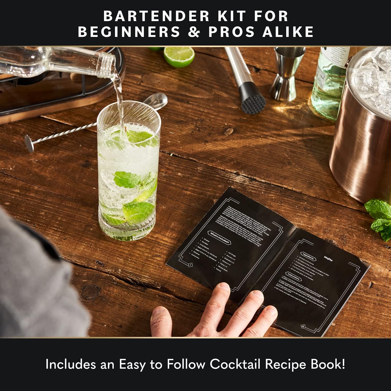 Bartender Kit - 22-Piece Cockt – Cocktail Recipe Book recenzja i cena