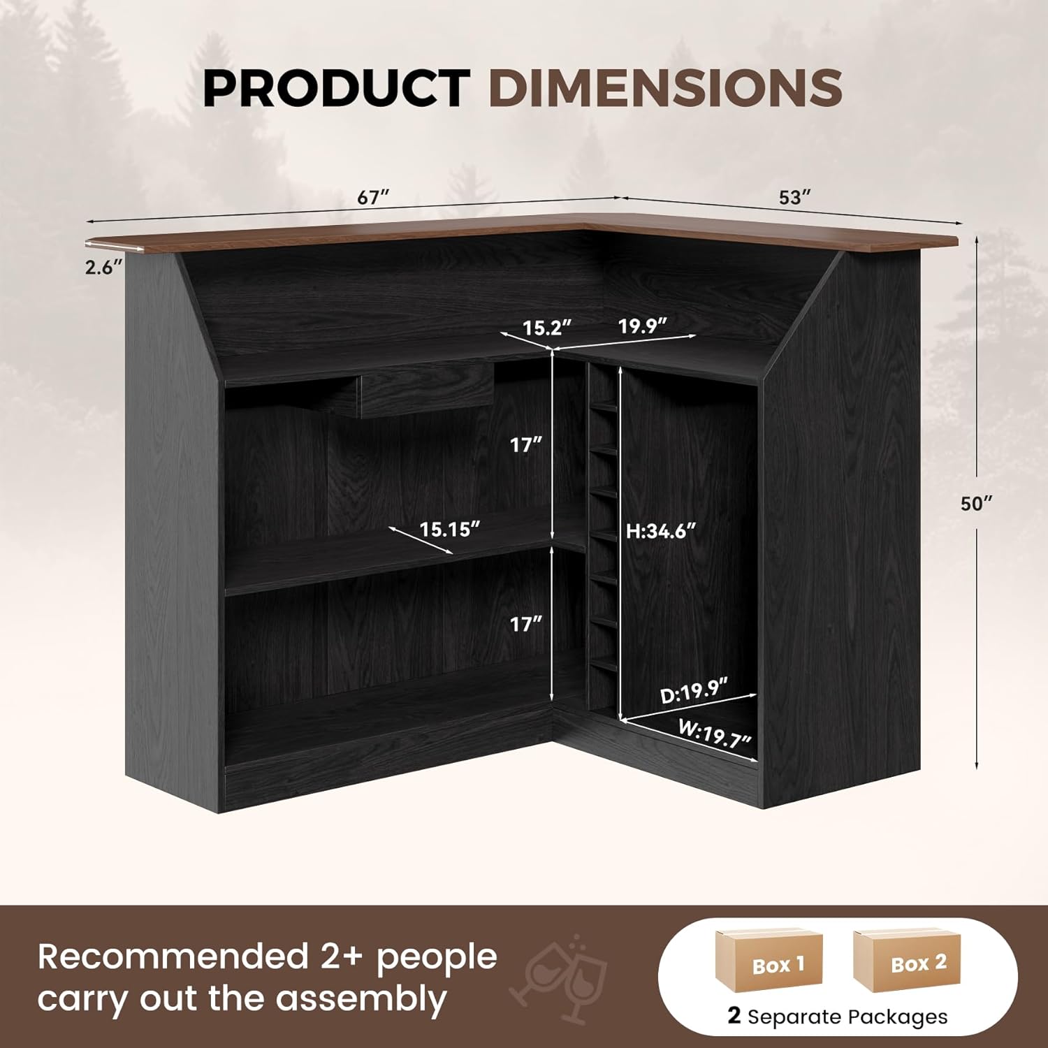 L Shaped Home Bar Unit With Fr – Home Bar And Fridge recenzja i cena