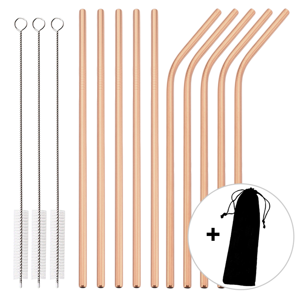 14Pcs Reusable Rose Gold Straw – Home Bar Shelf recenzja i cena