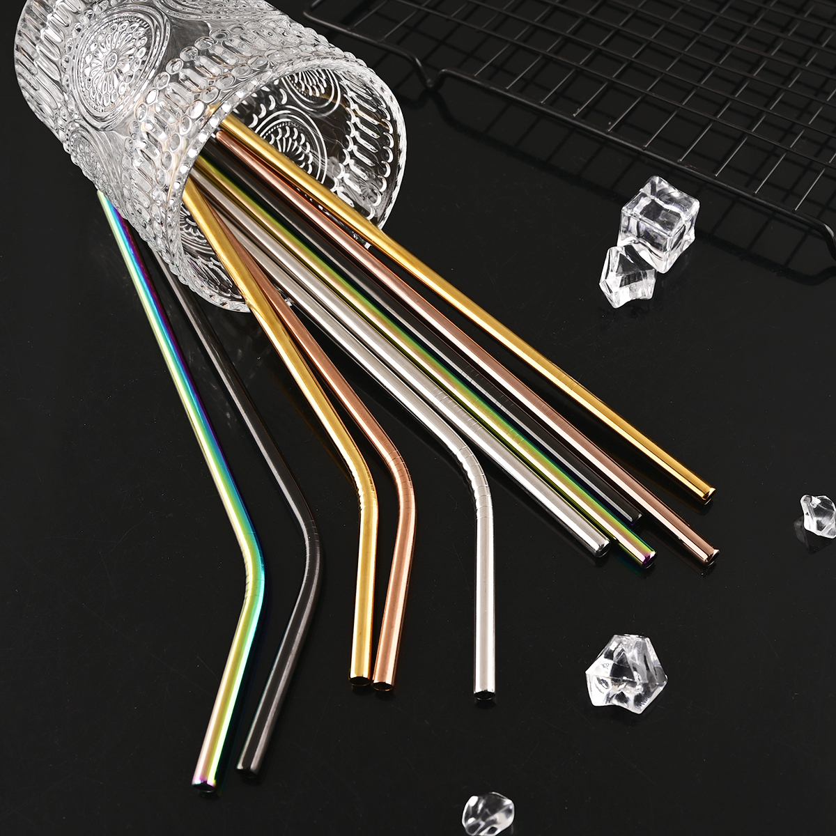 14Pcs Reusable Rose Gold Straw – Home Bar Shelf recenzja i cena