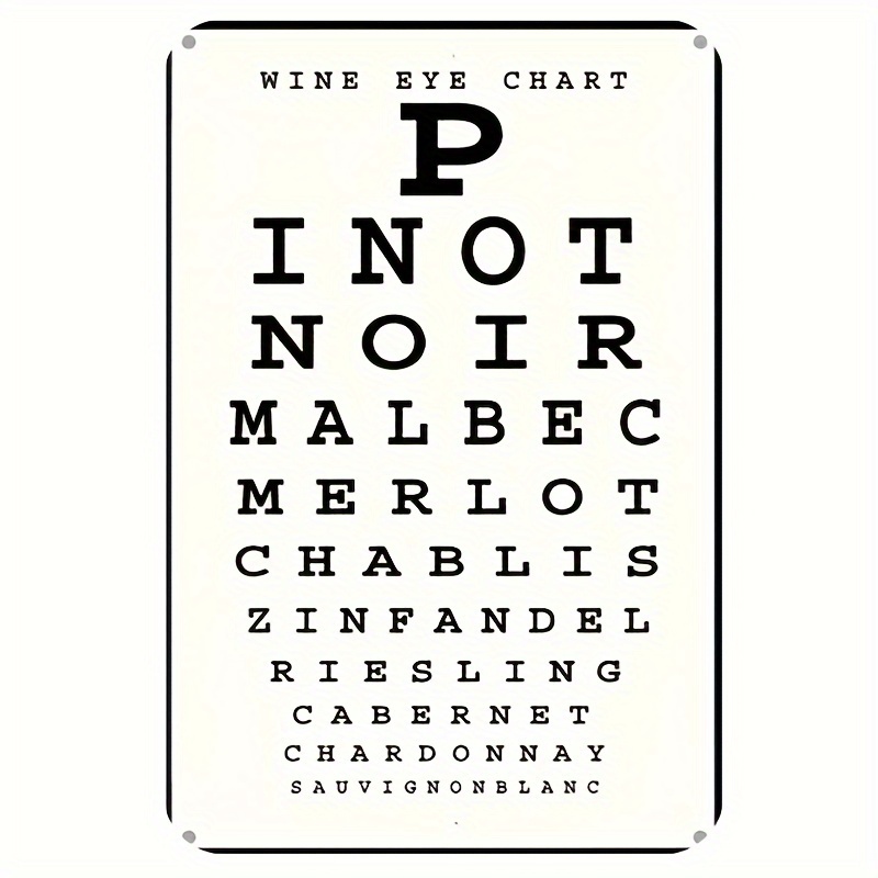 Vintage Wine Eye Chart Metal S – Home Bar Cafe recenzja i cena