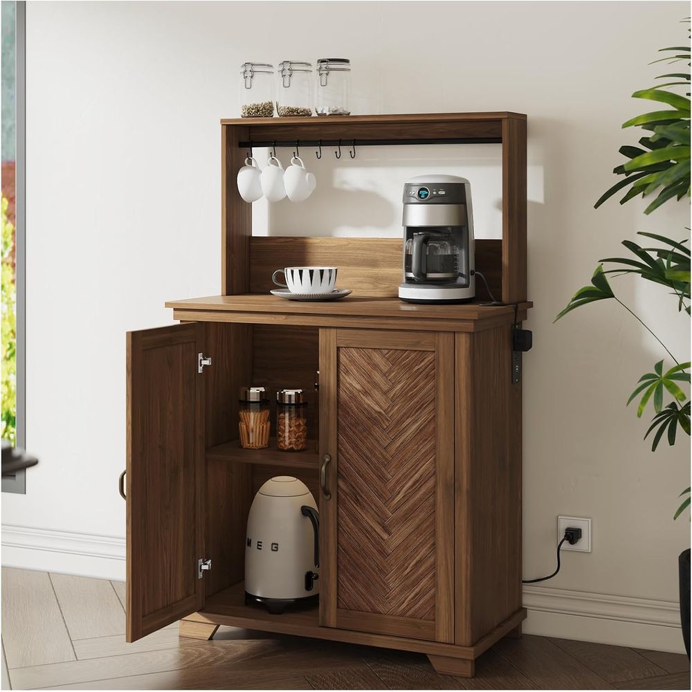 Coffee Bar Cabinet with Storag – Home Bar Shelves recenzja i cena