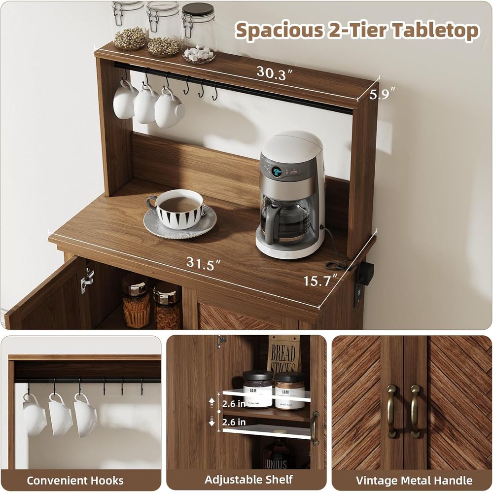 Coffee Bar Cabinet with Storag – Home Bar Shelves recenzja i cena