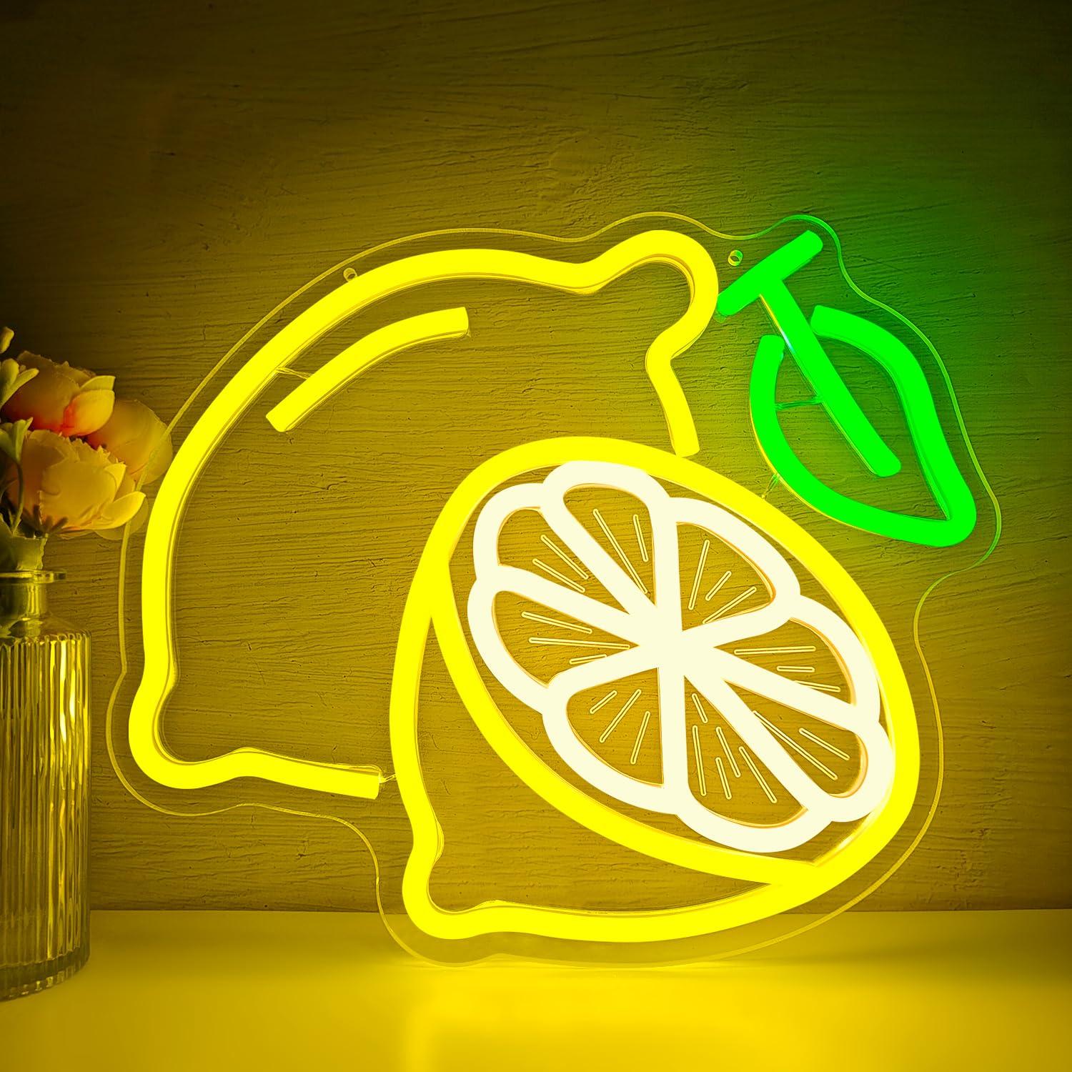 Lemon Neon Sign Dimmable LED L – Home Bar And Kitchen recenzja i cena