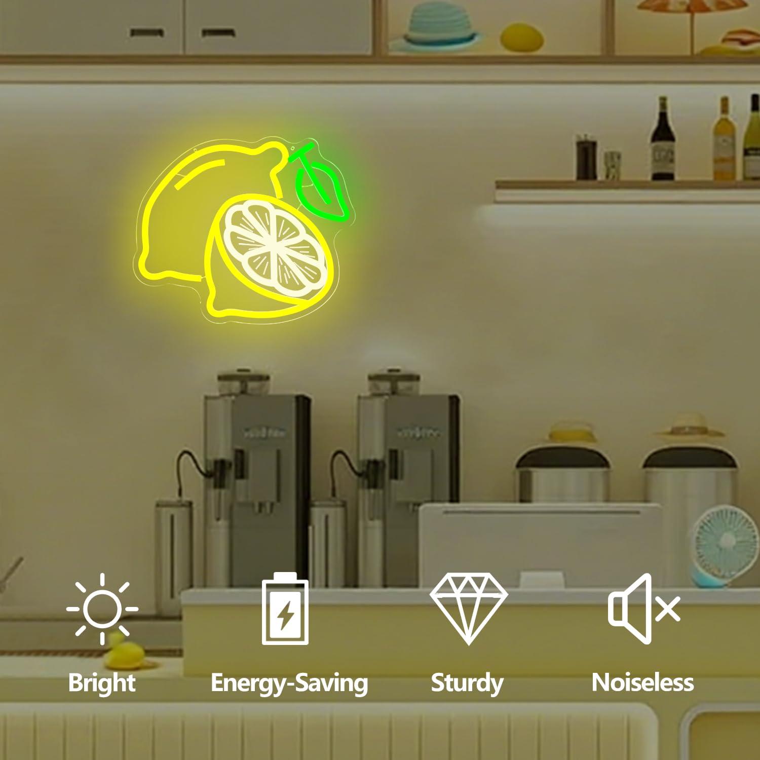Lemon Neon Sign Dimmable LED L – Home Bar And Kitchen recenzja i cena