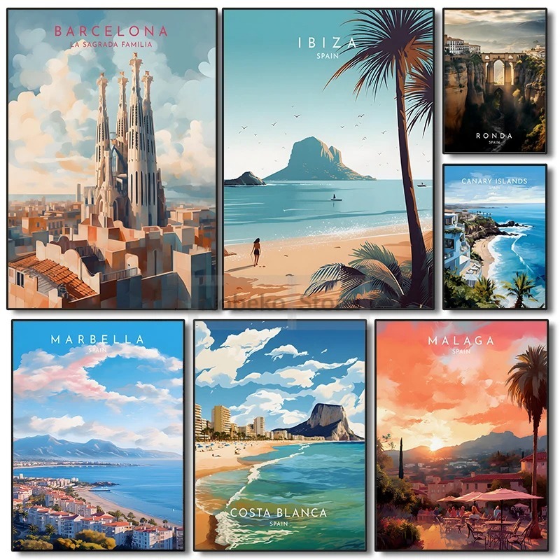 Spain Travel Poster Barcelona  – Home Barcelona recenzja i cena