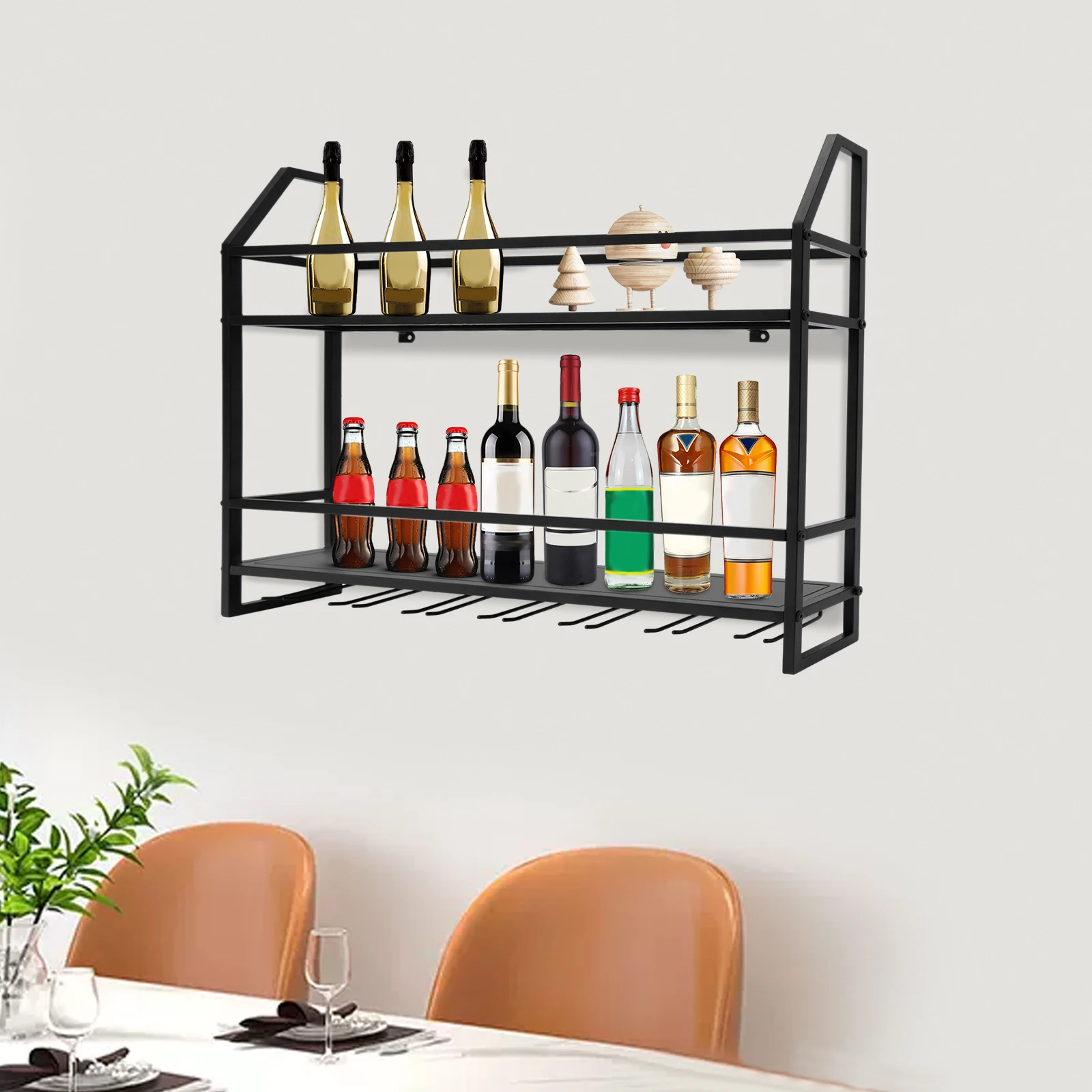 Bar Wine Shelf Wall-Mounted Bo – Home Bar Shelves recenzja i cena