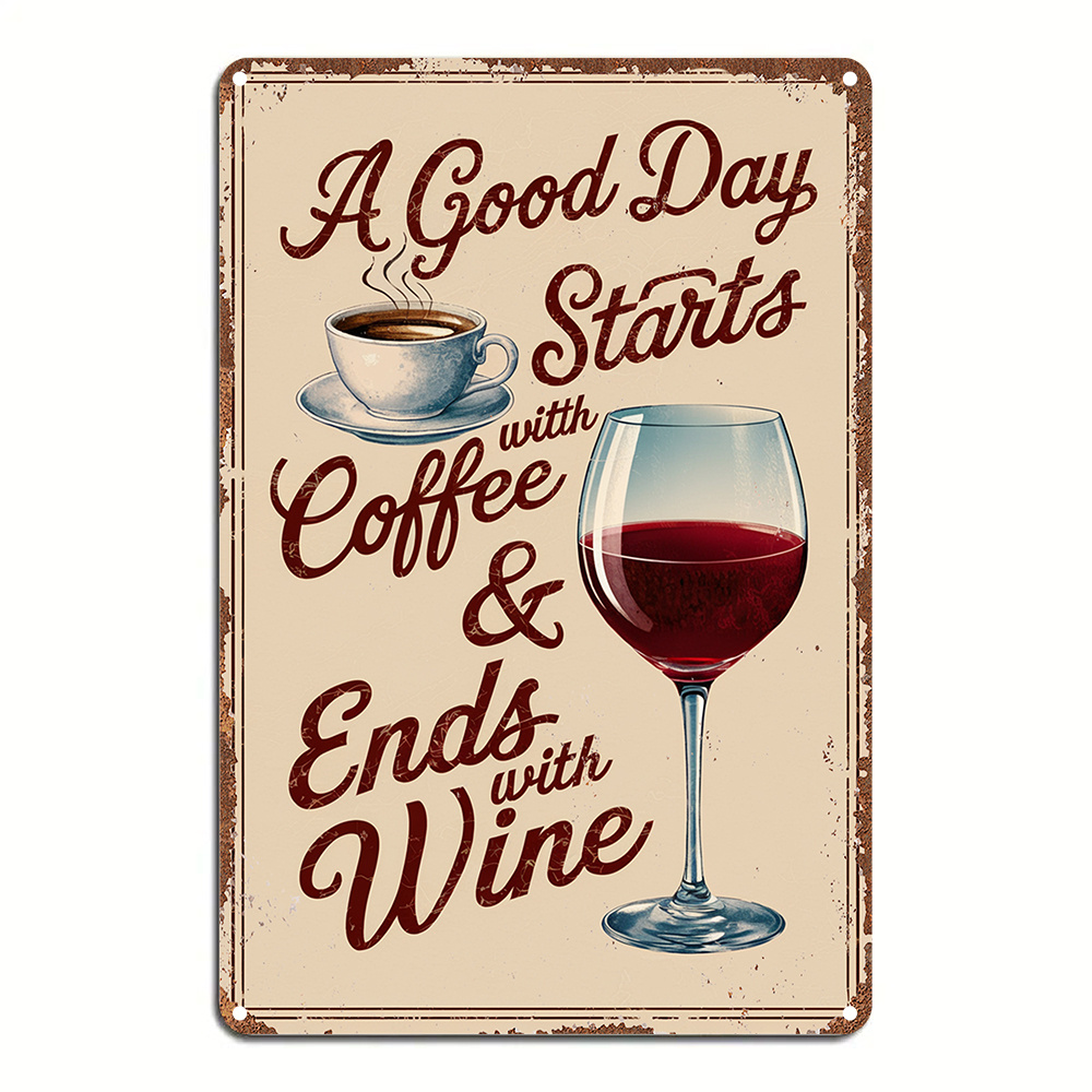 Vintage Iron Wall Sign A Good  – Home Bar And Coffee recenzja i cena