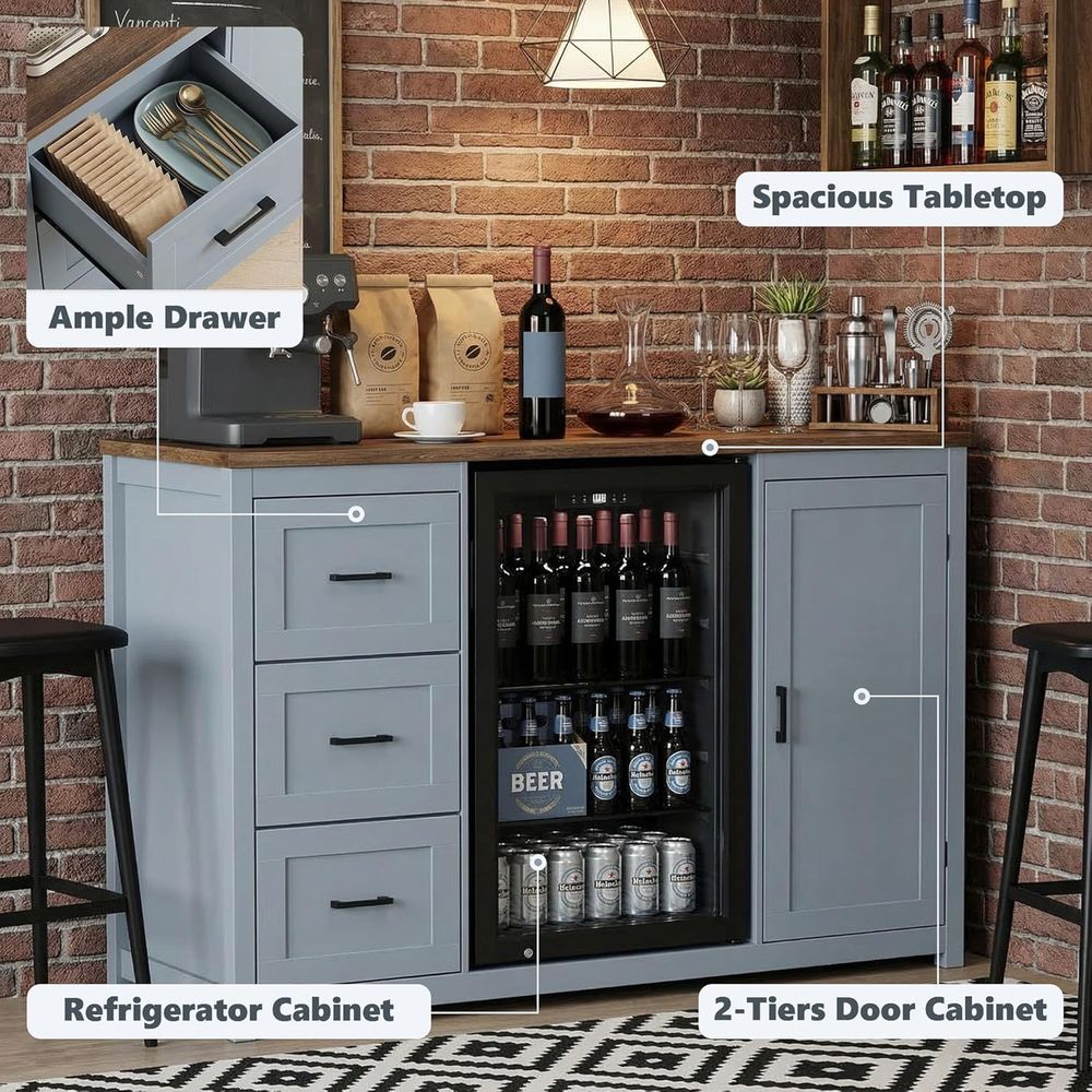 52-Inch Coffee Bar Cabinet wit – Home Bar And Fridge recenzja i cena
