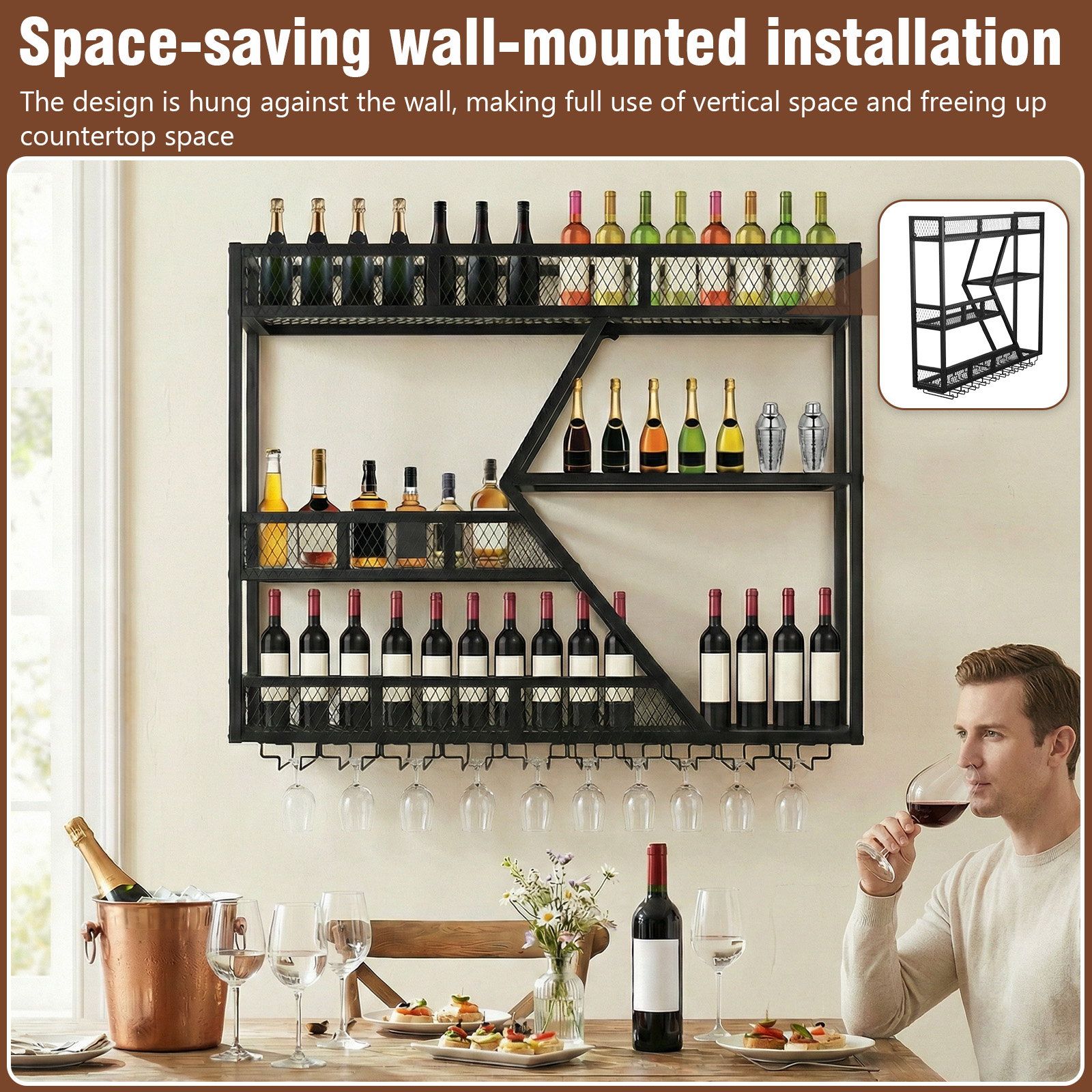 39in 3-Tiers Liquor Bottle Dis – Home Bar Shelves recenzja i cena