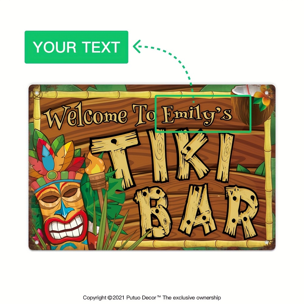 Custom  Decor Tiki Bar Sign, P – Home Bar Accessories recenzja i cena
