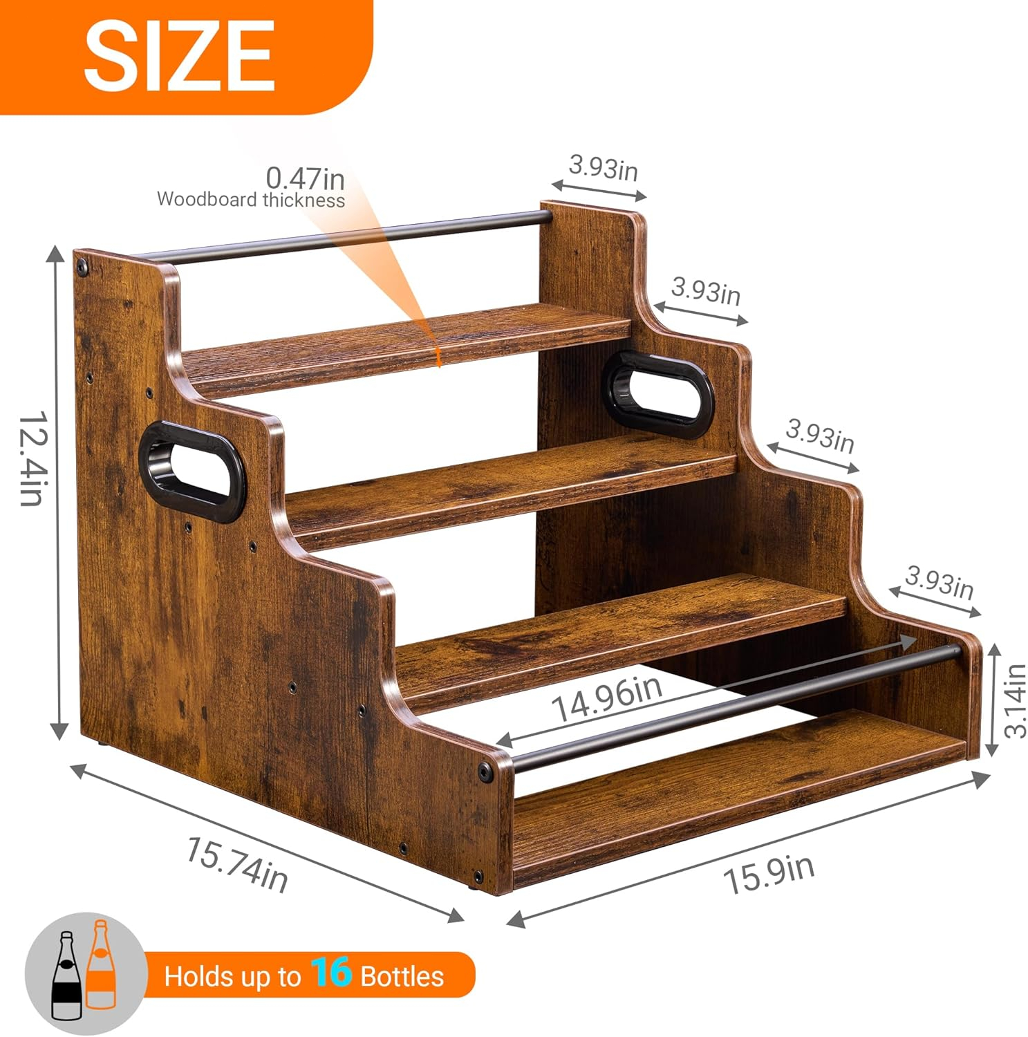 Liquor Bottle Display Shelf, C – Home Bar Shelves recenzja i cena