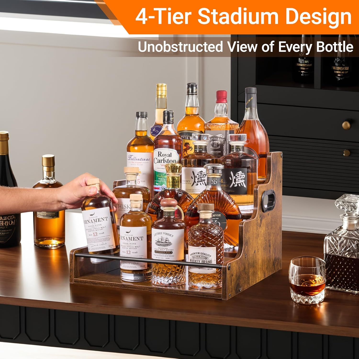 Liquor Bottle Display Shelf, C – Home Bar Shelves recenzja i cena