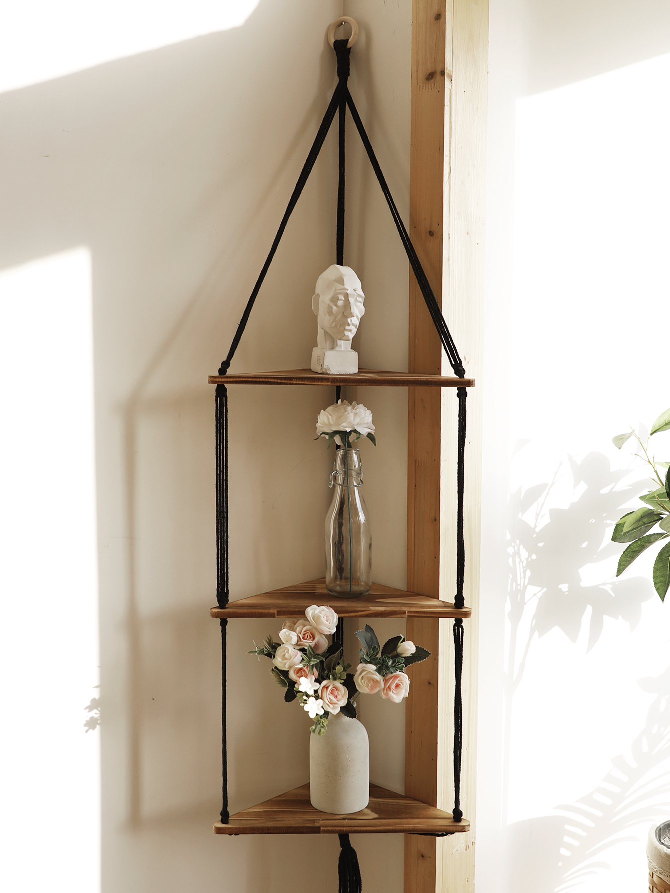 Wooden Corner Shelf Wall Decor – Home Bar Shelves recenzja i cena