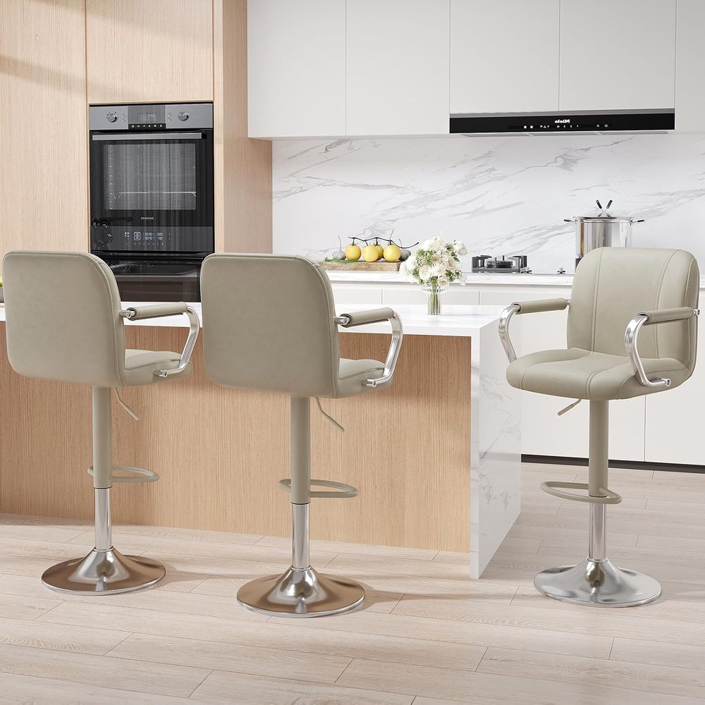 3 Beige Adjustable Swivel Coun – Home Bar Seating recenzja i cena
