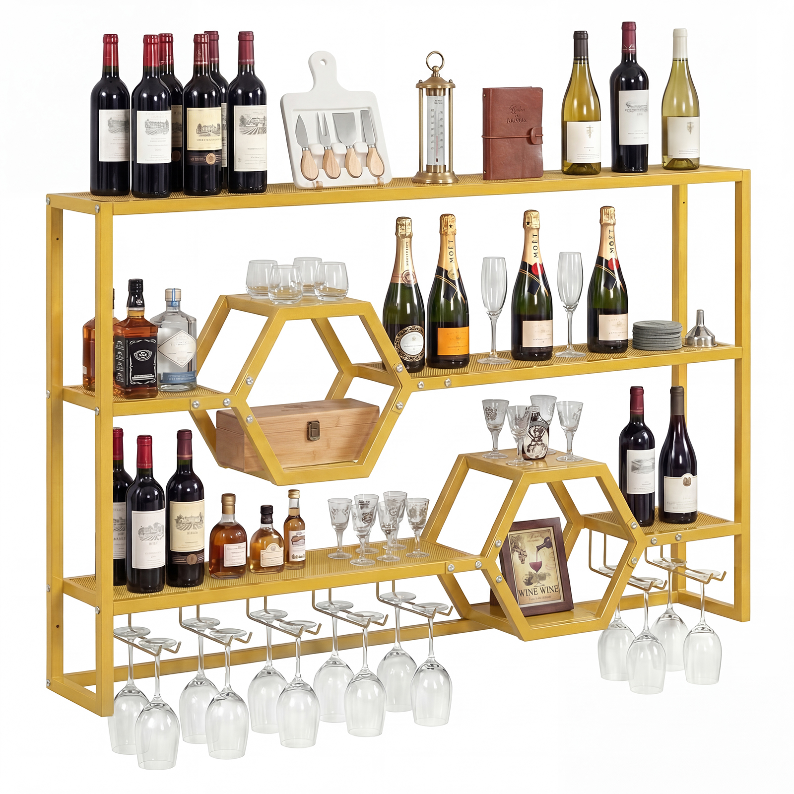 Wall Mounted Wine Rack 47” Lar – Home Bar Stand recenzja i cena