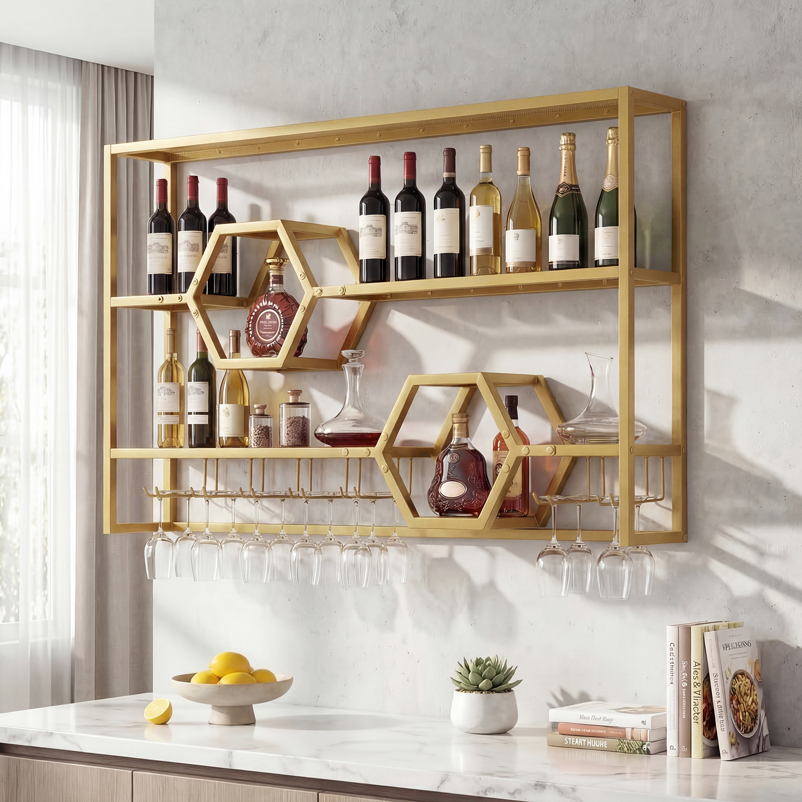 Wall Mounted Wine Rack 47” Lar – Home Bar Stand recenzja i cena
