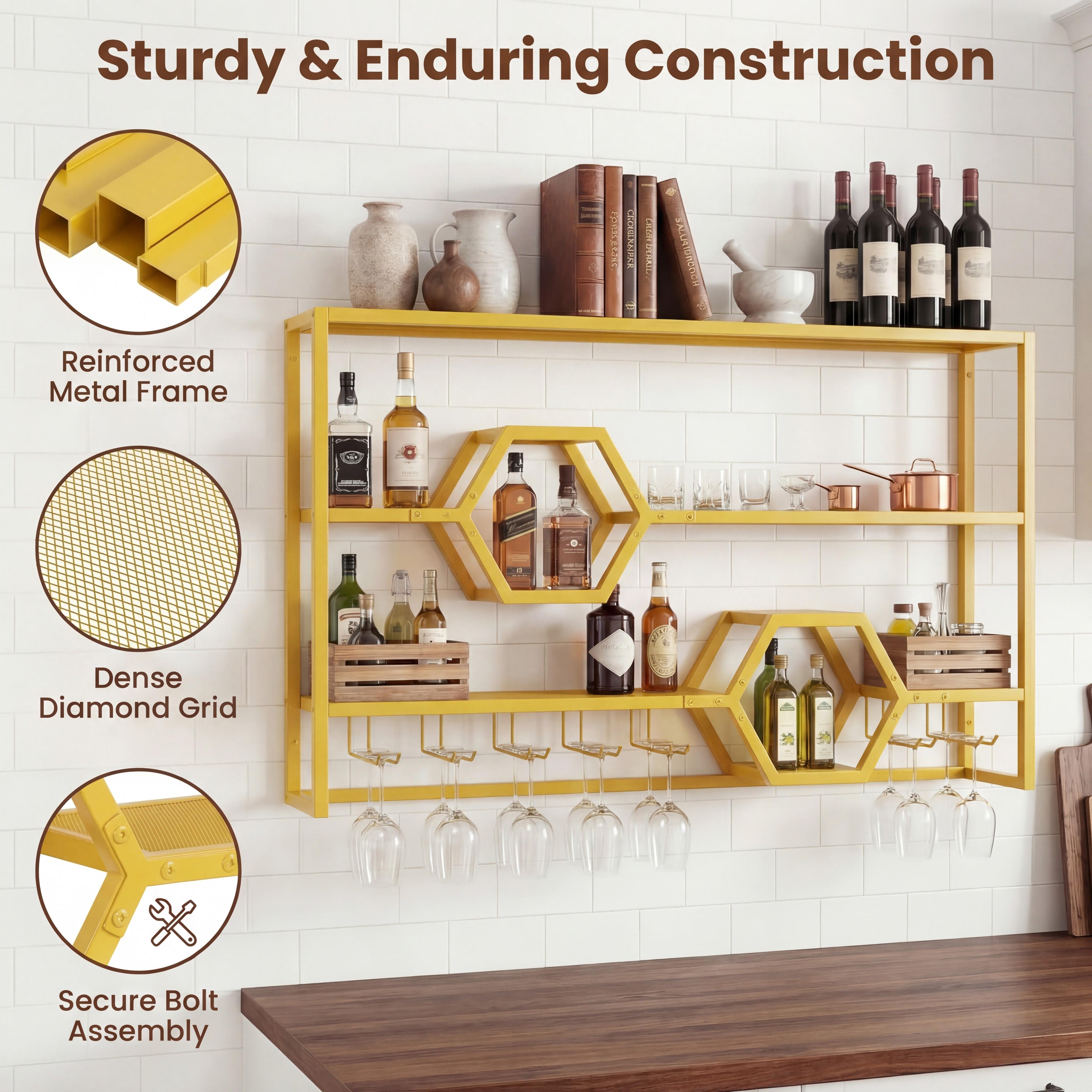 Wall Mounted Wine Rack 47” Lar – Home Bar Stand recenzja i cena