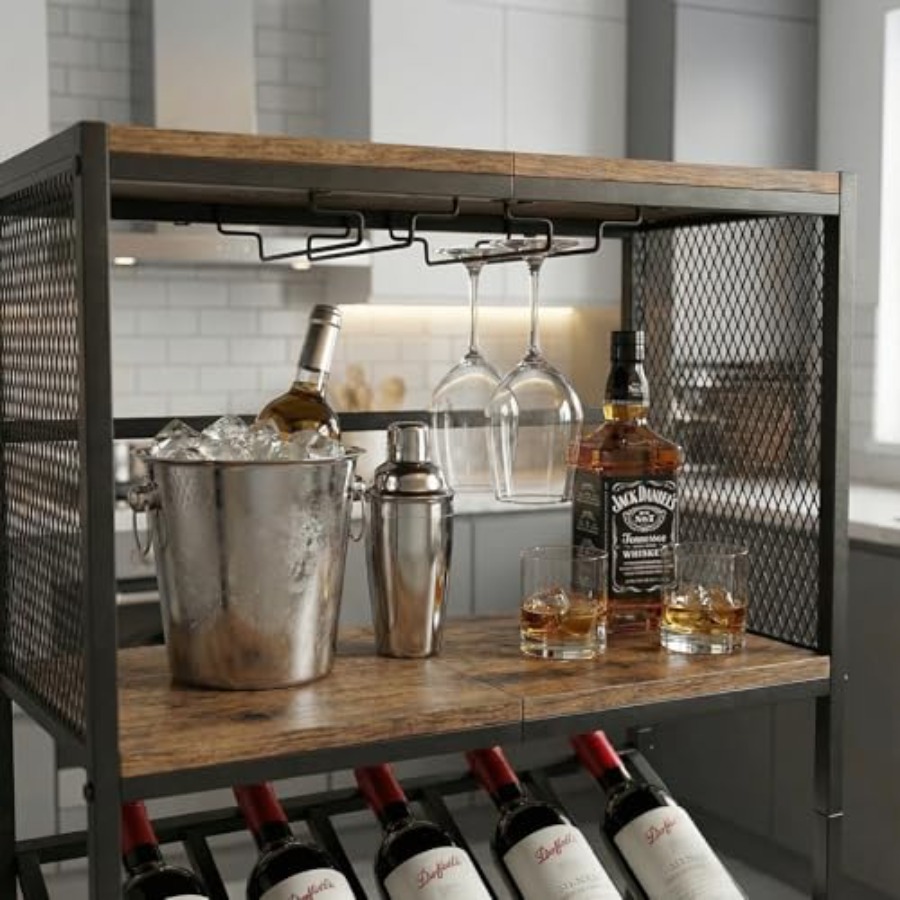 Corner Wine Rack with Glass Ho – Home Bar Stand recenzja i cena