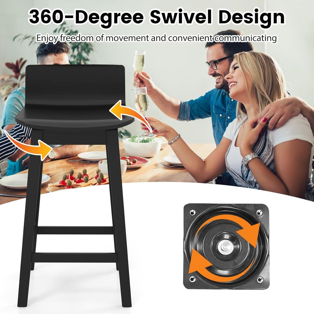 Swivel Solid Wood Bar Stools S – Home Bar And Counter recenzja i cena