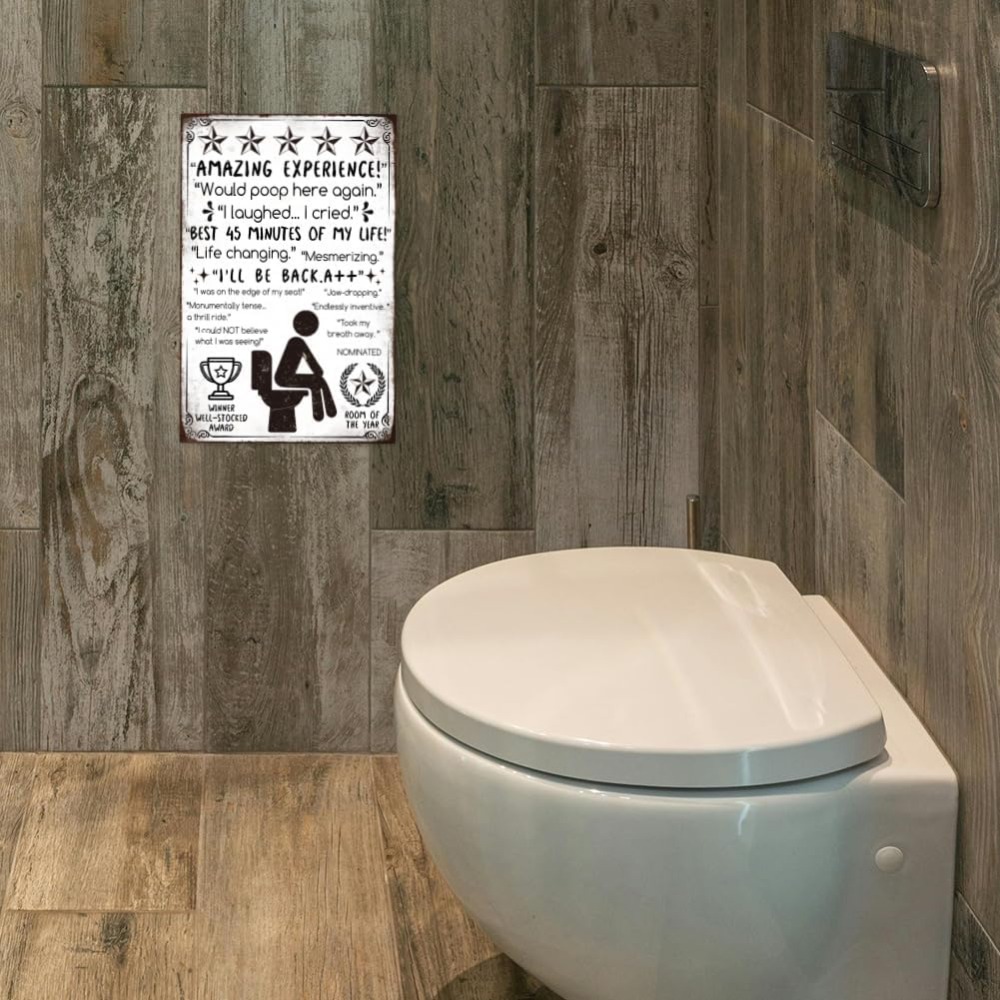 Funny Bathroom Metal Tin Sign  – Home Bar And Coffee recenzja i cena