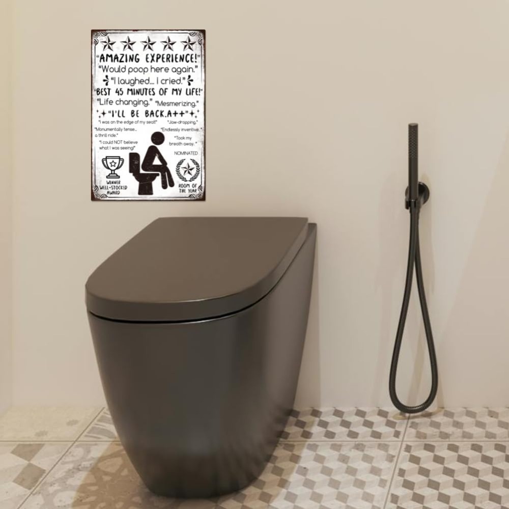 Funny Bathroom Metal Tin Sign  – Home Bar And Coffee recenzja i cena