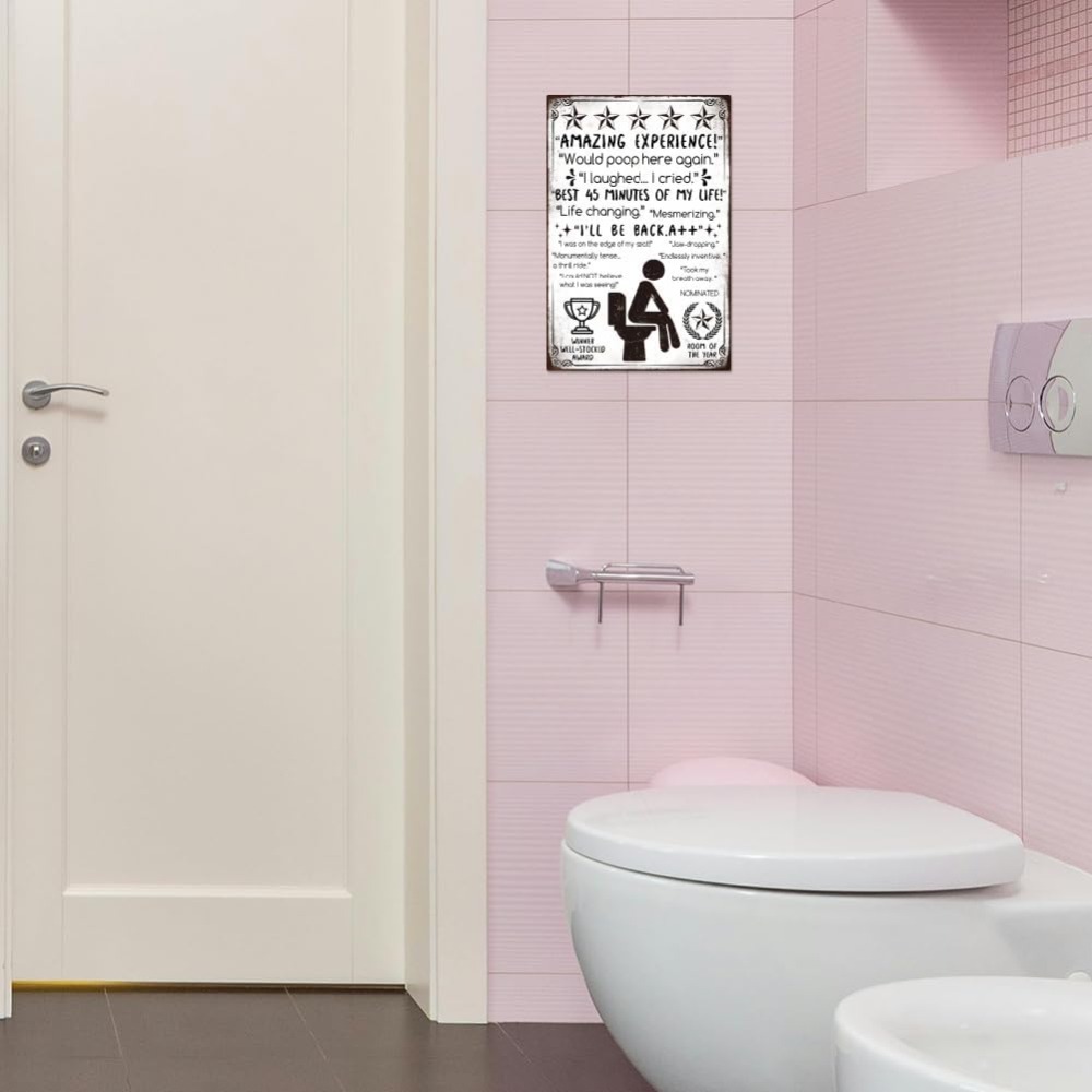 Funny Bathroom Metal Tin Sign  – Home Bar And Coffee recenzja i cena
